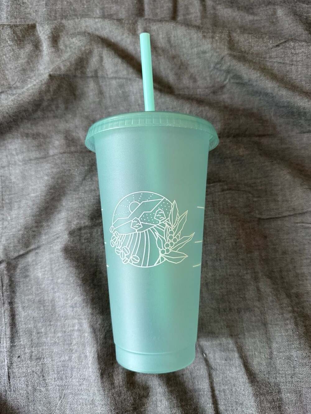 Starbucks Mint Green Frosted Cold Cup Tumbler with Straw